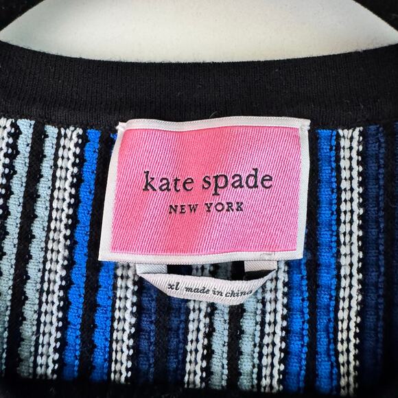 KATE SPADE Dress Sleeveless Striped Sweater Knit Knee Length Crew Neck New York - Picture 10 of 13